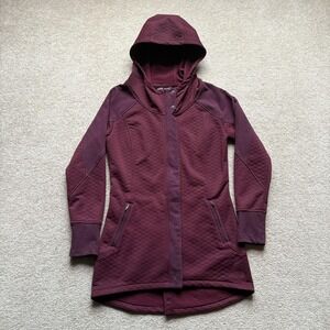 The North Face Jacket Womens Small Burgundy Quilted Hooded Long Coat NF0A2THG